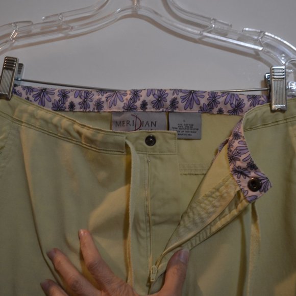 MERIDIAN ExpeditionCotton-Nylon-Poly Mint Green Ties Waist Capri Women L - Picture 4 of 6